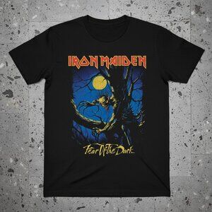 Iron Maiden Fear of the Dark Graphic Band Tee – Heavy Metal Black T-Shirt